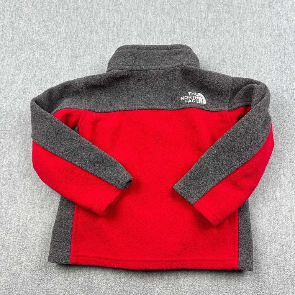 The North Face Jacket Toddler‎ Kids 3T Red Gray Fleece Full Zip Outdoor Gorpcore